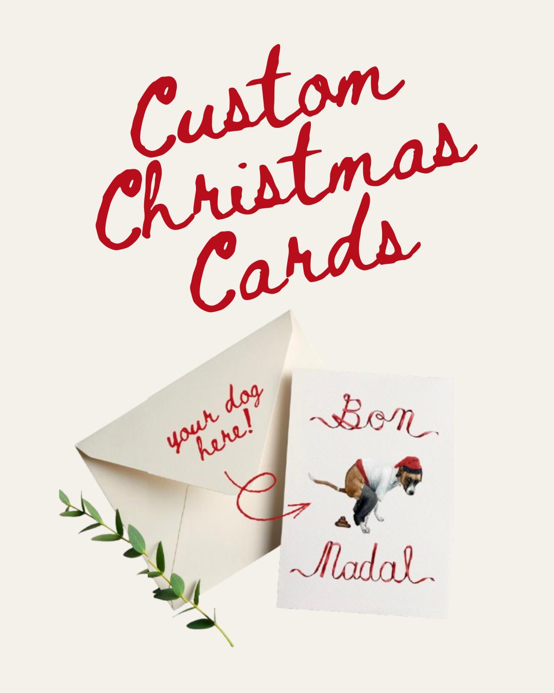 Custom Pet Catalan Caganer Christmas Card Set
